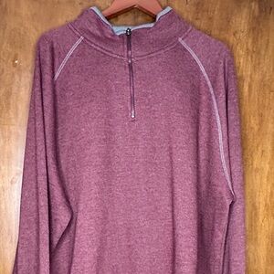 Redhead 1/4 Zip Pullover Men's 2XL Sweatshirt Long Sleeve Heathered Burgandy